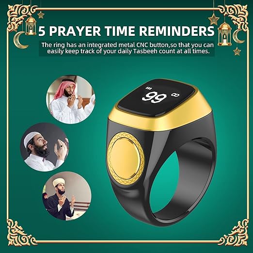 Equant Qibla Ring 🌙 Tasbih Counter 📿 Prayer Reminder 🕋